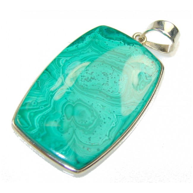 Awesome Color Of Green Malachite Sterling Silver Pendant