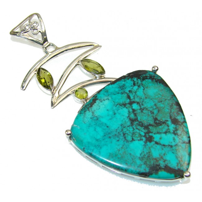 Grown Jewel!! Turquoise Sterling Silver Pendant