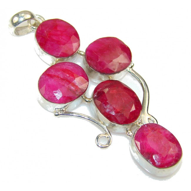 Secret Pink Ruby Sterling Silver Pendant
