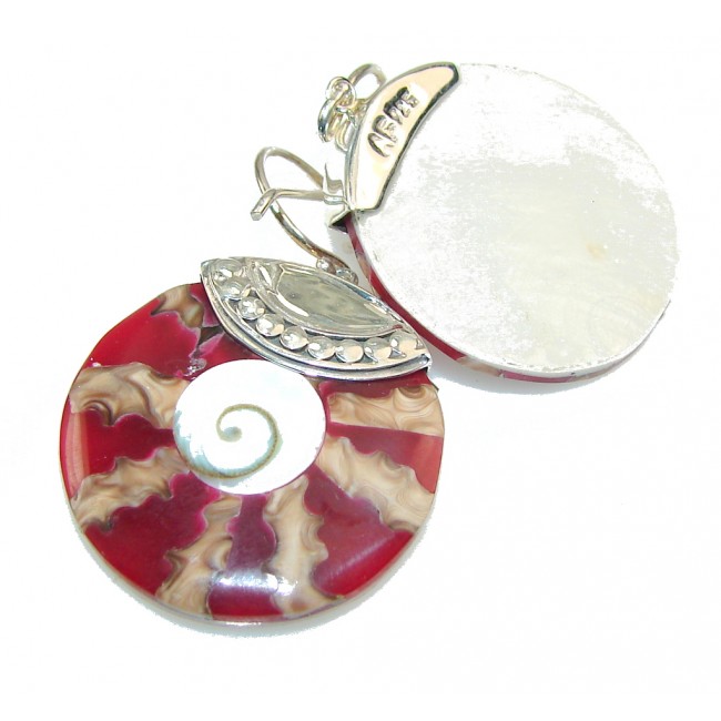 Secret Red Ocean Shell Sterling Silver earrings