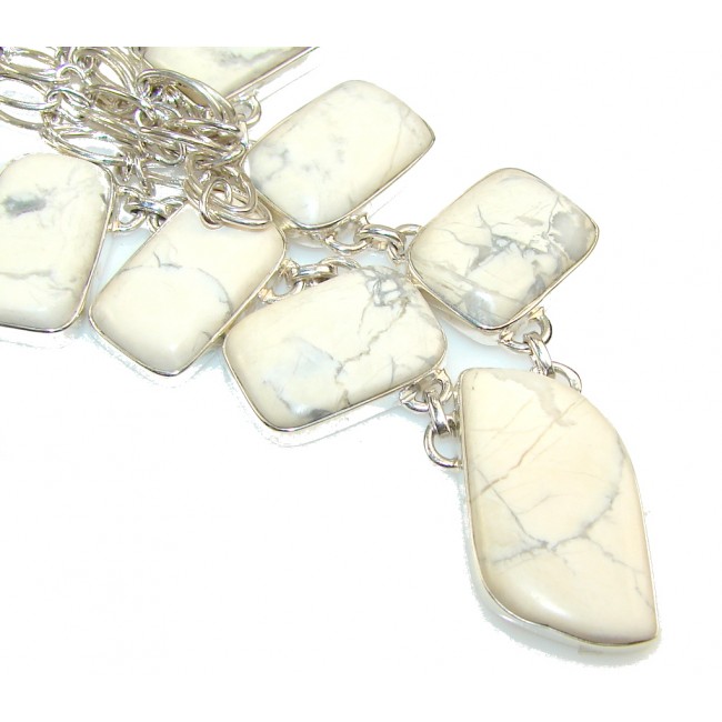 New Design!! Howlite Sterling Silver Necklace