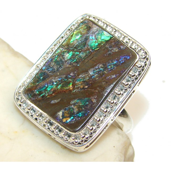 Classic Design Of Ammolite Sterling Silver ring s.9