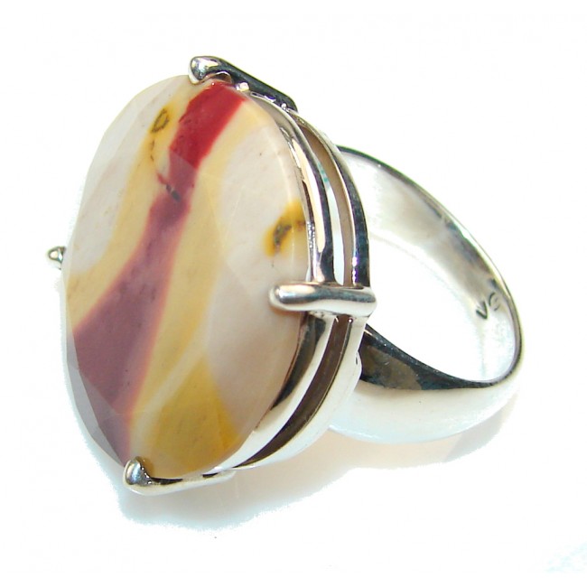 Perfect Australian Mookaite Sterling Silver Ring s. 7