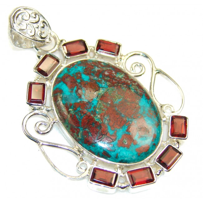 Natural Beauty!! Chrysocolla Sterling Silver pendant