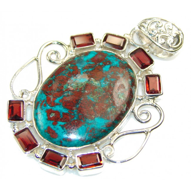 Natural Beauty!! Chrysocolla Sterling Silver pendant