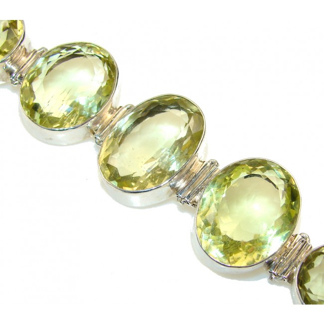 Great Impression!!! Yellow Citrine Sterling Silver Bracelet