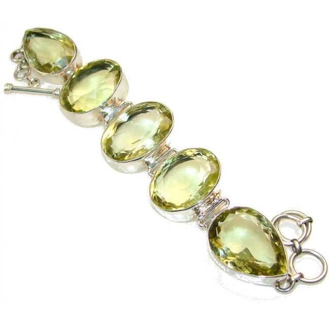 Great Impression!!! Yellow Citrine Sterling Silver Bracelet