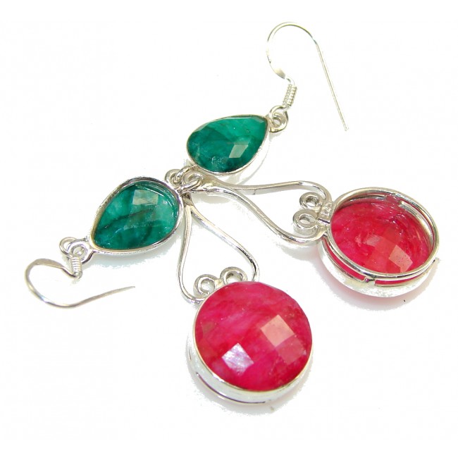 Aura Of Beauty!! Pink Ruby Sterling Silver earrings