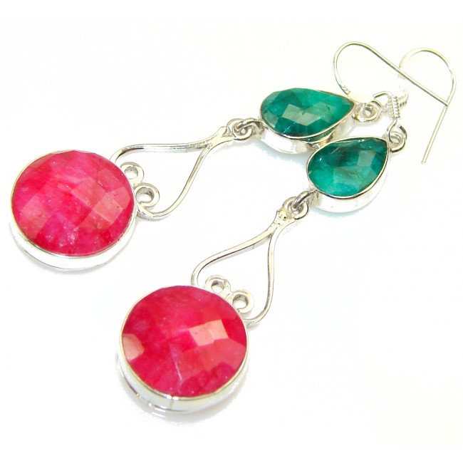 Aura Of Beauty!! Pink Ruby Sterling Silver earrings