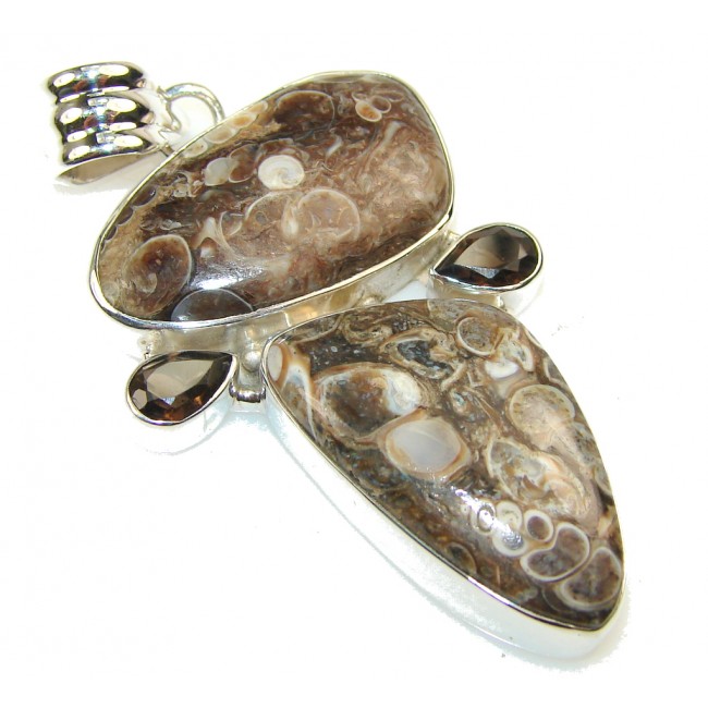 Fantastic Crinoid Fossil Sterling Silver Pendant