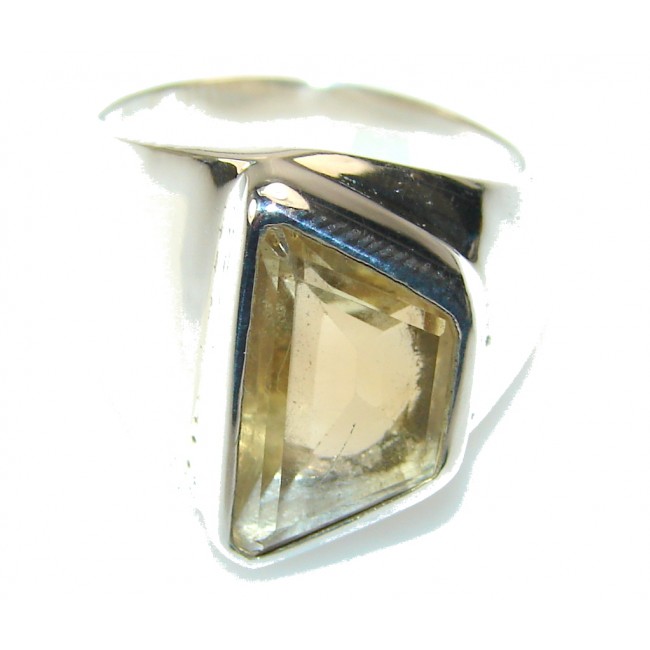 Natural Yellow Citrine Sterling Silver Ring s. 8 1/4
