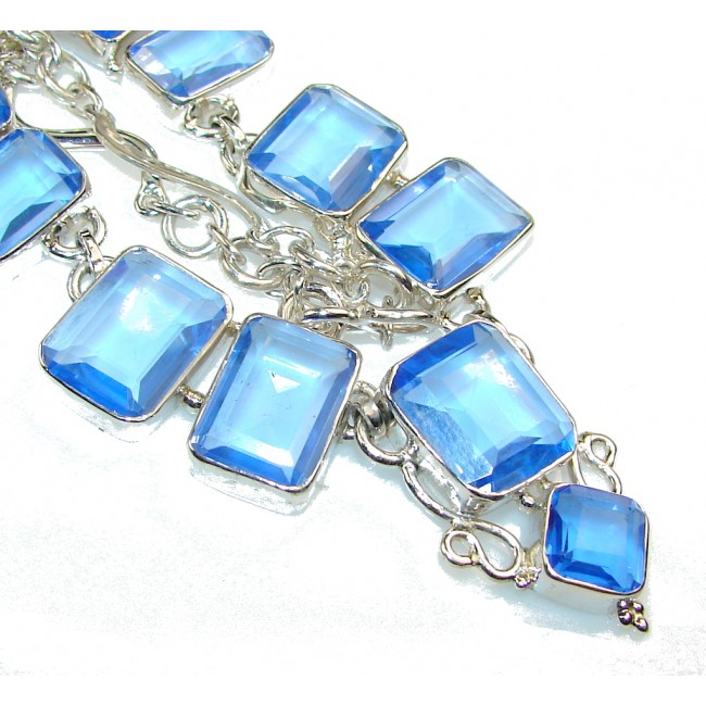 Awesome Created Tanzanite Sterling Silver necklace