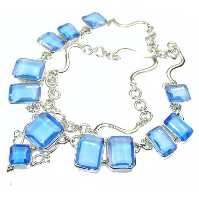 Awesome Created Tanzanite Sterling Silver necklace