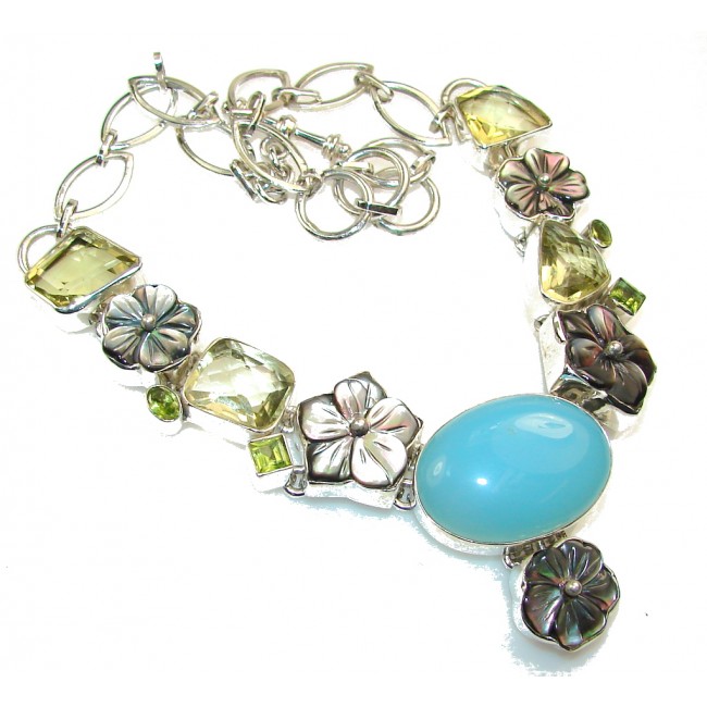 Gorgeous Design!! Blister Pearl Sterling Silver necklace