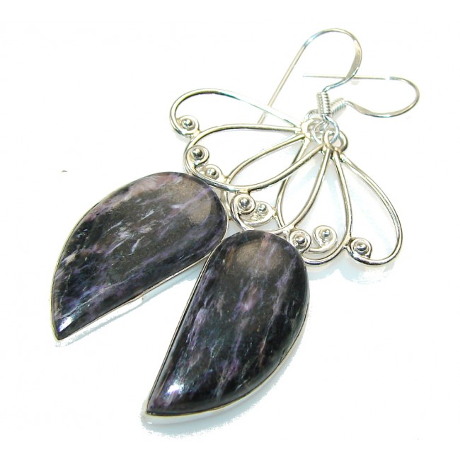 Inspire Deep Purple Charoite Sterling Silver earrings