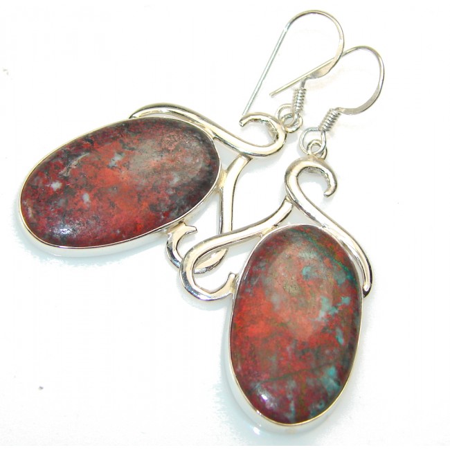 Excellent Red Sonora Jasper Sterling Silver earrings