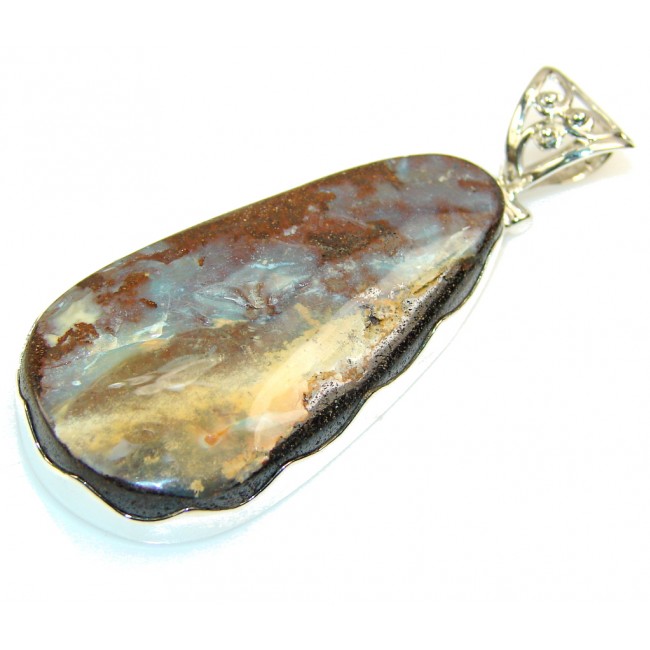 Stylish Boulder Opal Sterling Silver Pendant