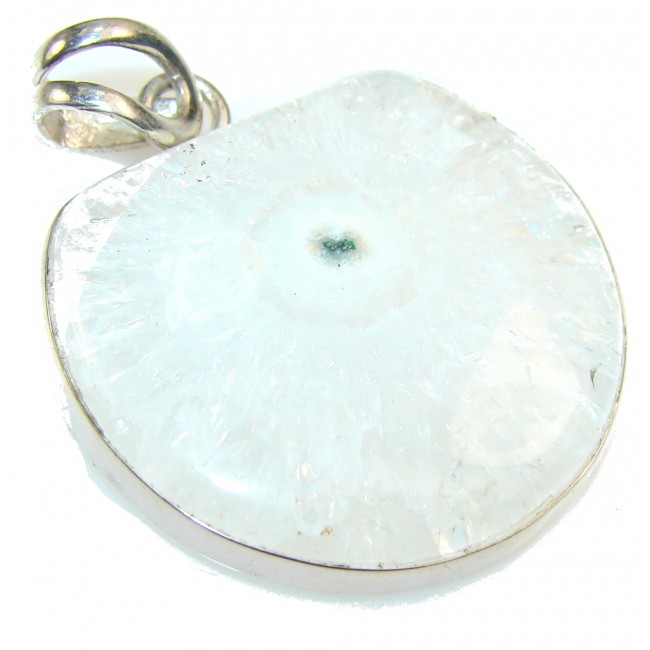 Stylish White Agate Sterling Silver Pendant