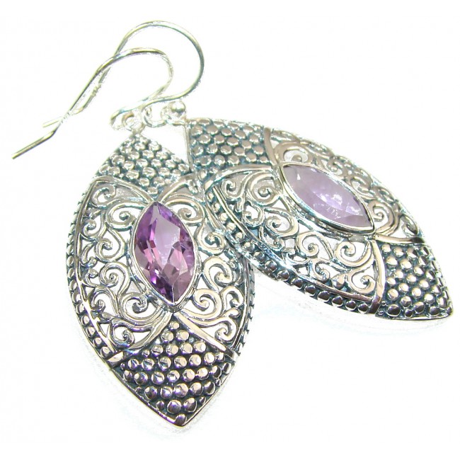 New Design!! Purple Amethyst Sterling Silver earrings