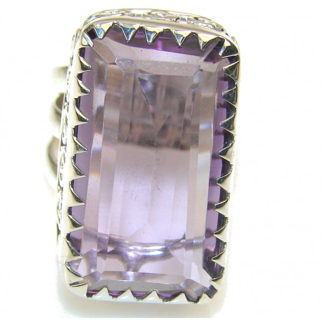 Created Purple Amethyst Sterling Silver ring s. 8 1/2