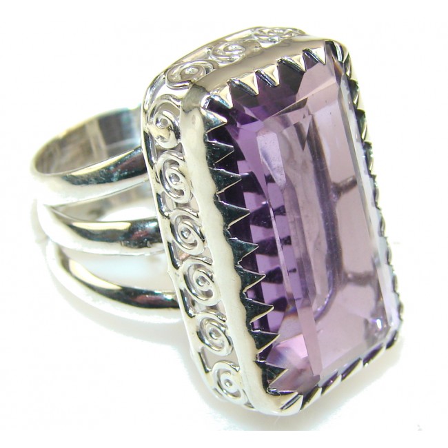 Created Purple Amethyst Sterling Silver ring s. 8 1/2