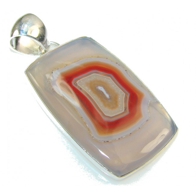 Classic Brown Agate Sterling Silver Pendant