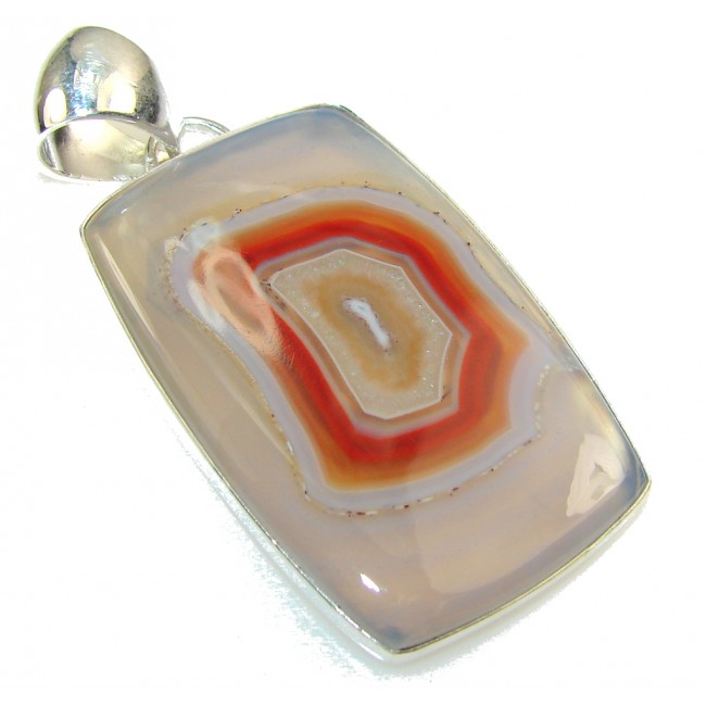 Classic Brown Agate Sterling Silver Pendant