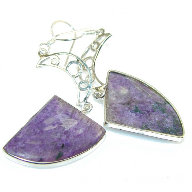 Excellent Purple Charoite Sterling Silver earrings