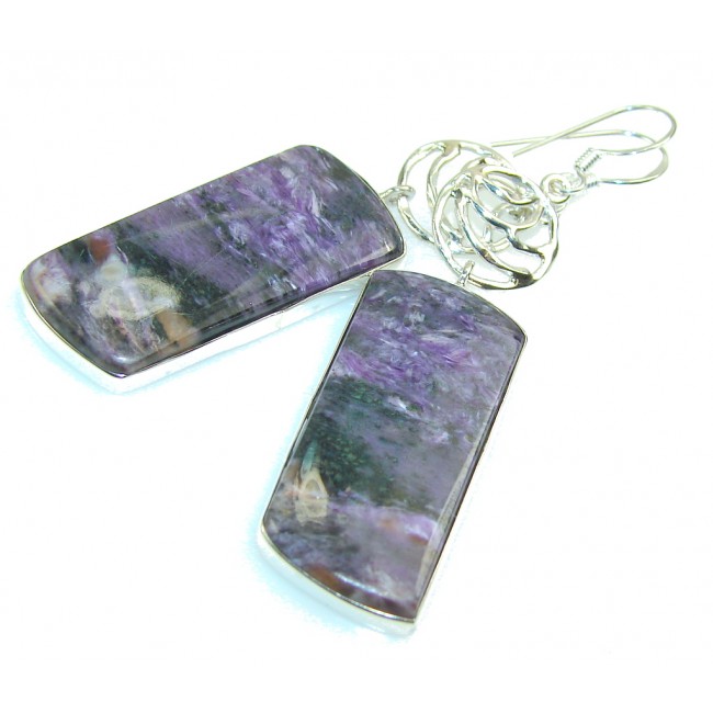 Fabulous Purple Charoite Sterling Silver earrings