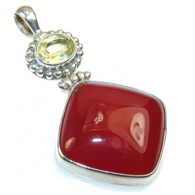 Perfect Brown Agate Sterling Silver Pendant