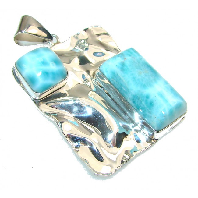 Lovely Design!! Blue Larimar Sterling Silver Pendant