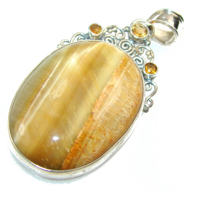 Amazing Golden Tigers Eye Sterling Silver Pendant