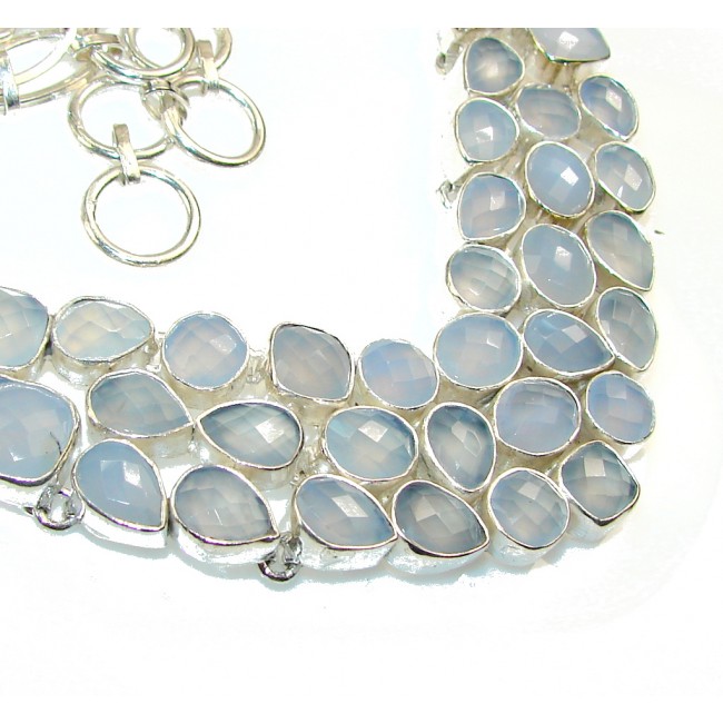 Delicate Light Blue Agate Sterling Silver necklace