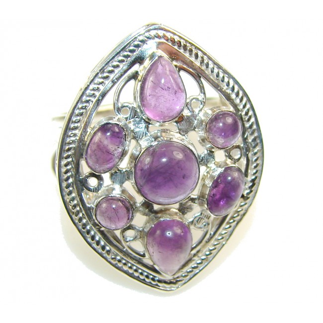 Lilac Kiss!! Purple Amethyst Sterling Silver ring s. 11
