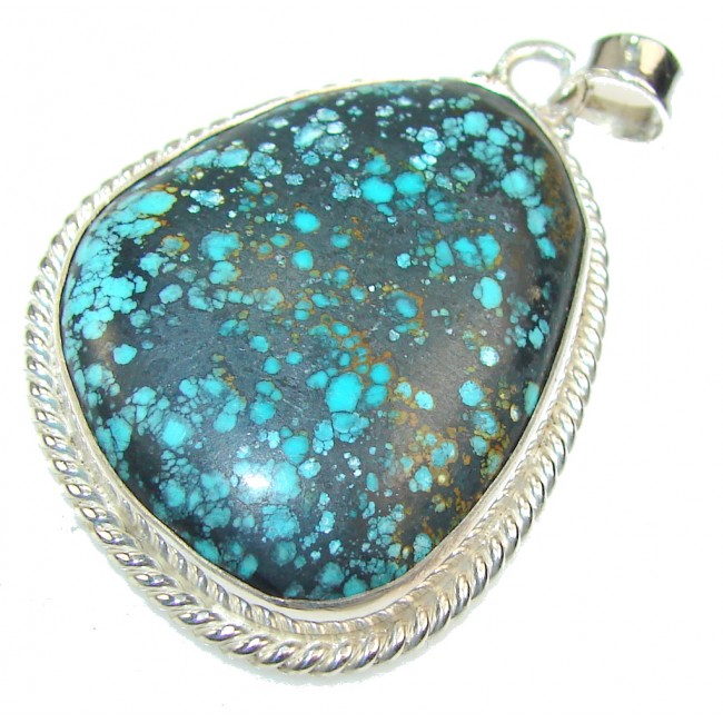 Fantastic Blue Turquoise Sterling Silver Pendant