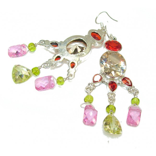 Fabulous Multicolor Quartz Sterling Silver earrings