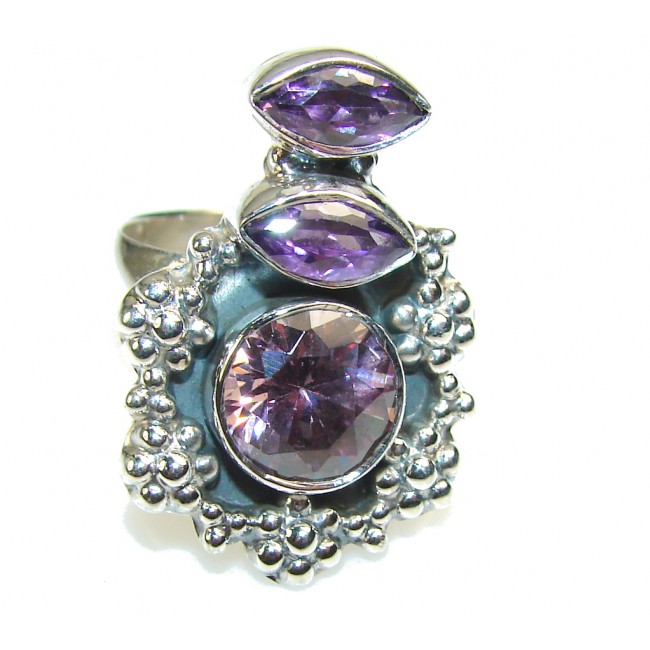 Lilac Kiss!! Purple Quartz Sterling Silver Ring s. 9