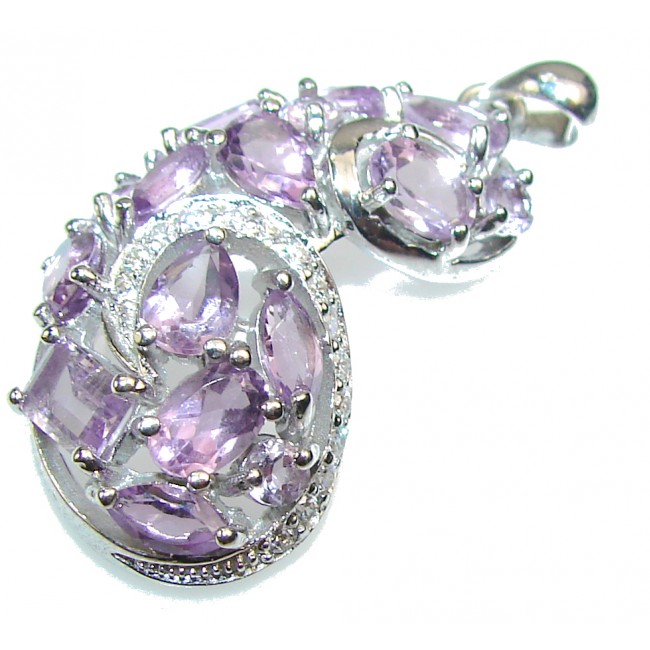 Royal Romance!! Purple Amethyst Sterling Silver Pendant