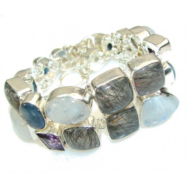 Aura Of Beauty!! Multigem Sterling Silver Bracelet