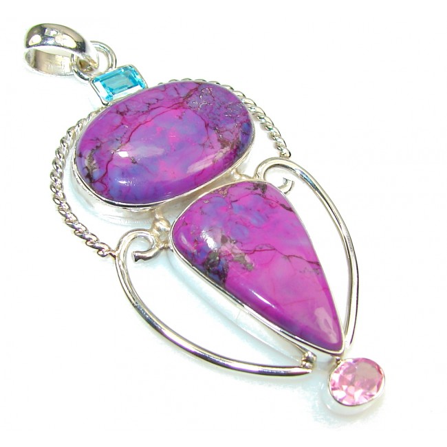 Natural Purple Turquoise Sterling Silver Pendant