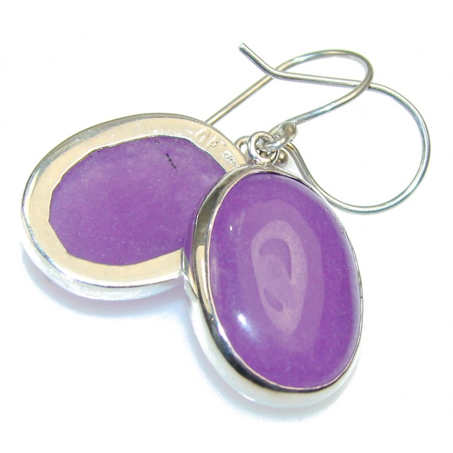 Real Natural Purple Amethyst Sterling Silver earrings