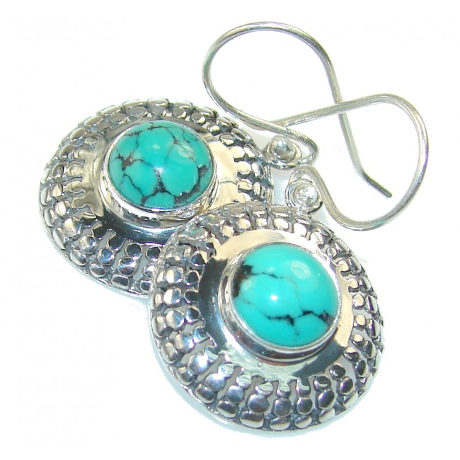 Awesome Color Of Turquoise Sterling Silver earrings