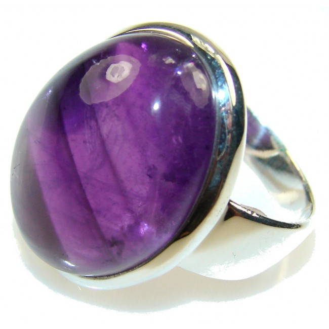 Natural Purple Amethyst Sterling Silver ring s. 8 1/2
