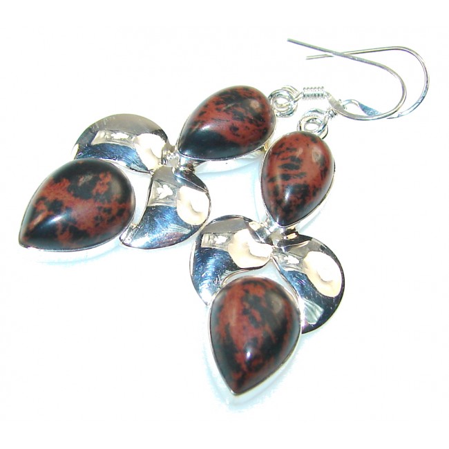 Excellent Red Obsidian Sterling Silver earrings