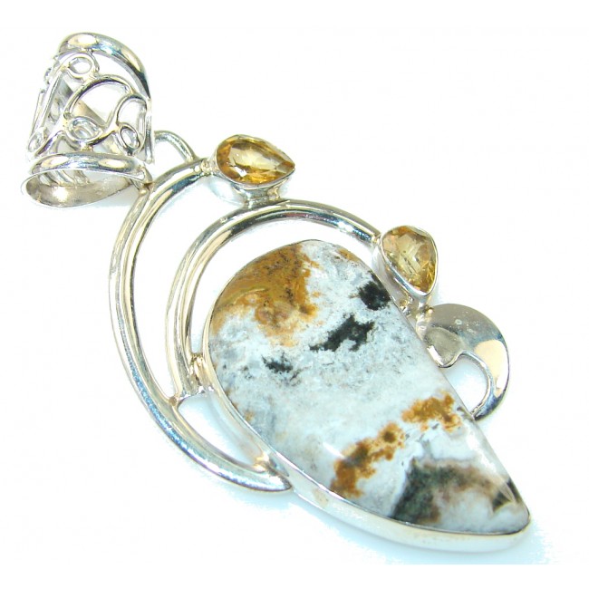 Classy Montana Agate Sterling Silver Pendant