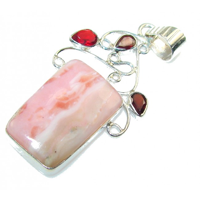 Awesome Pink Opal Sterling Silver Pendant