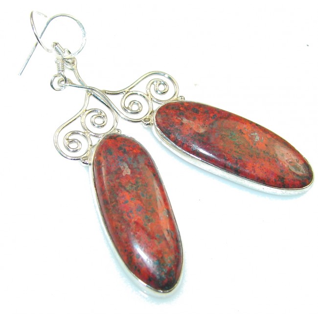 Fantastic Red Jasper Sterling Silver earrings