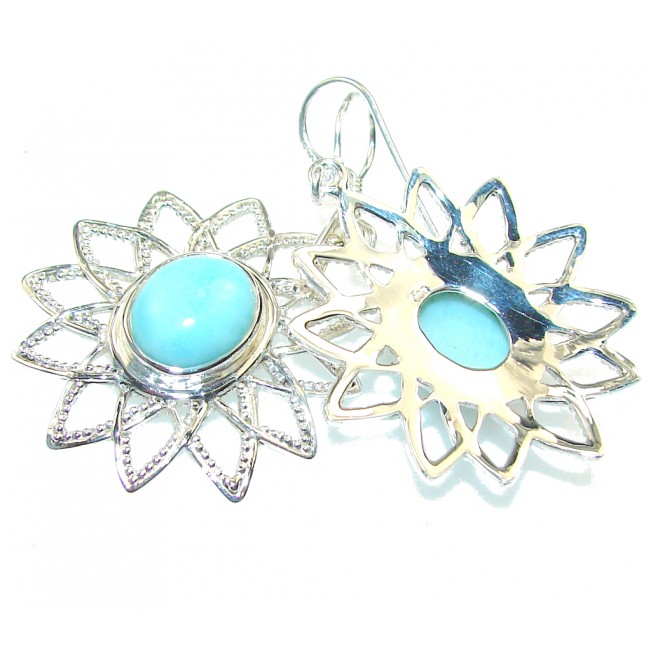Awesome Design!! Light Blue Larimar Sterling Silver earrings