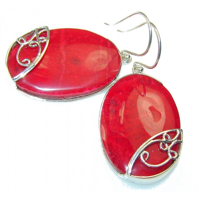 Lovely Fossilized Coral Sterling Silver earrings