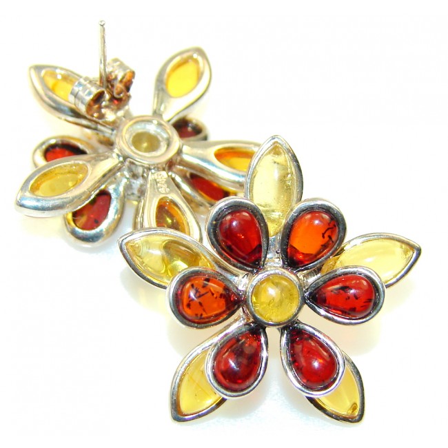 Gorgeous Design Of Polish Amber Sterling Silver earrings
